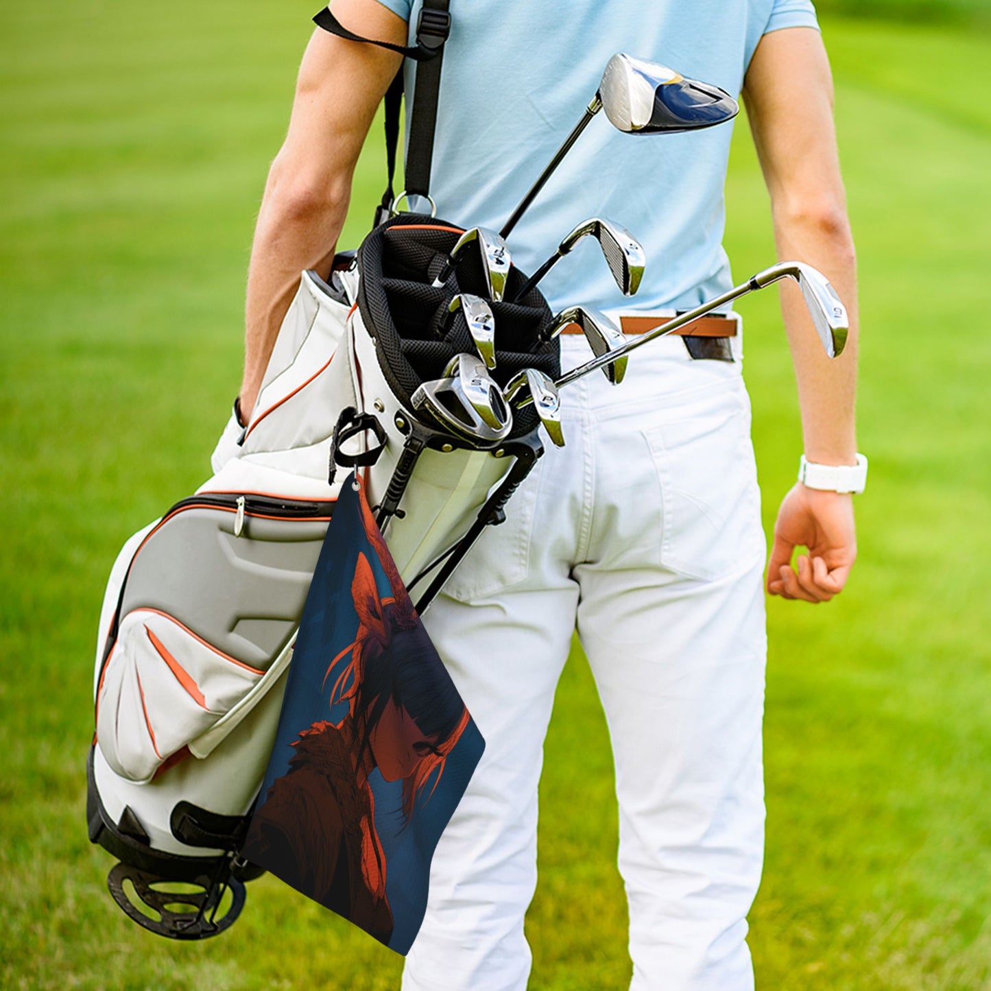 Antler Girl Golf Towel | Anime Art Microfiber Quick-Dry Sports Towel | 16.1 x 24 inch with Hook