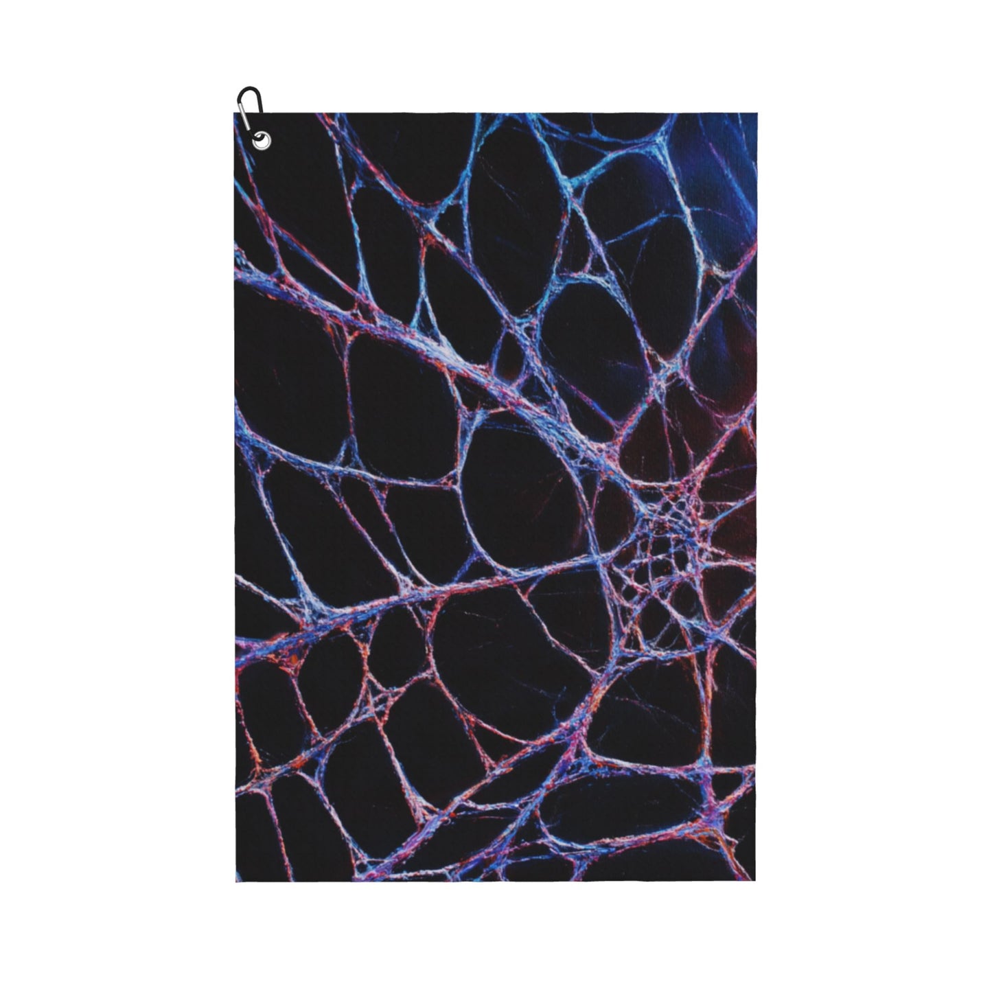 Futuristic Web Pattern Golf Towel | Tech Style Microfiber Sports Towel with Hook | 16.1 x 24 inch