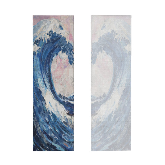 Cooling Sports Towel with Ocean Wave Art | 100x30cm Instant Chill Towel | Portable with Clip Pouch