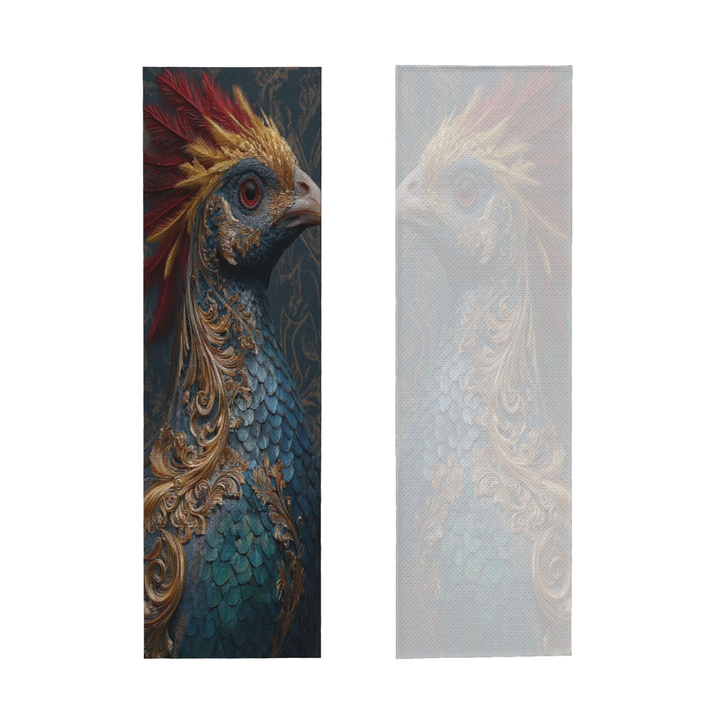 Peacock Pattern Cooling Sports Towel | Artistic Cold-Feel Towel 100x30cm | With Travel Pouch & Hook