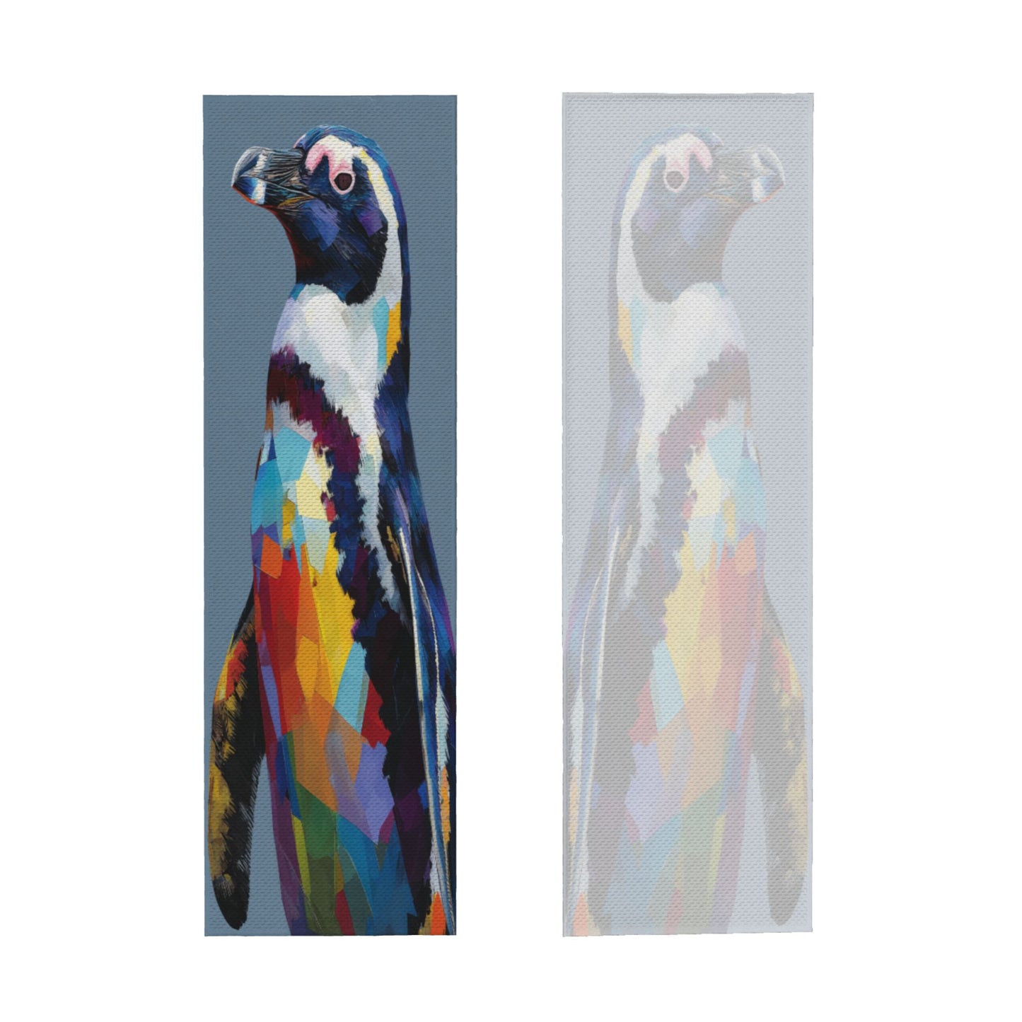 Colorful Penguin Cooling Towel | Geometric Animal Print Cold-Sensation Sports Towel | 100x30cm with Pouch & Clip